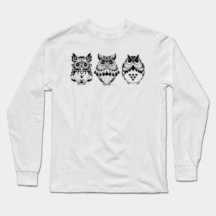 Owl - Decorative Owls Long Sleeve T-Shirt